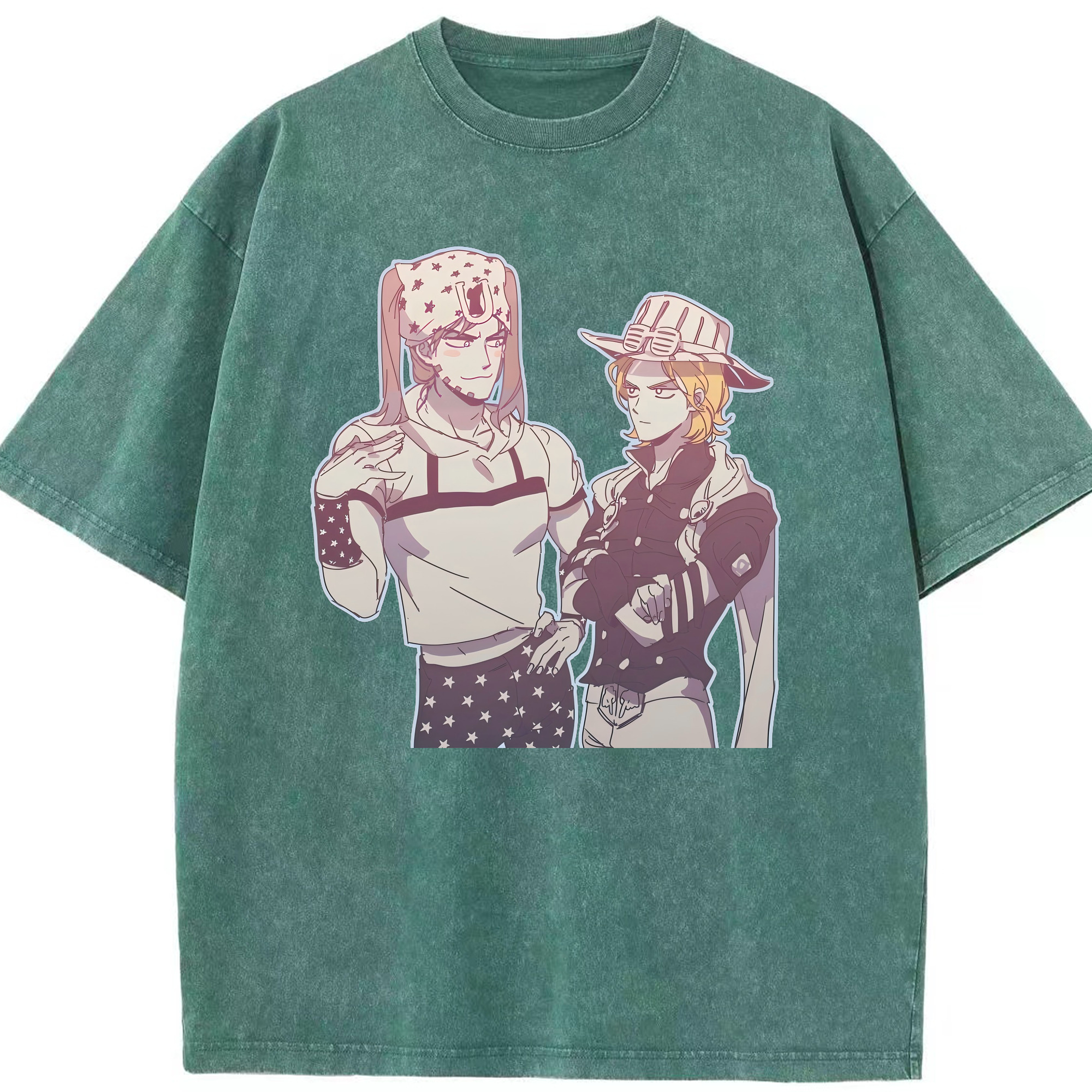 （画像用） ジョジョの奇妙な冒険 JoJo's Bizarre Adventure 綿100% ヴィンテージ風 半袖Tシャツ（フロントプリント）